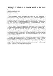 Nietzsche: en busca de la tragedia perdida y una nueva educación
