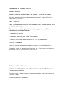 4- Clasificación de los mercados financieros
