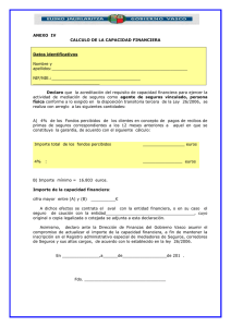 ANEXO IV. Cálculo de la capacidad financiera