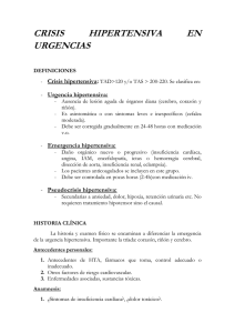 CRISIS HIPERTENSIVA EN URGENCIAS DEFINICIONES