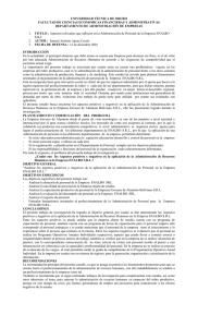 Aspectos relevantes que influyen ADM personal Empresa ENALBO
