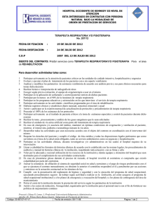 OBJETO DEL CONTRATO: Prestar servicios como TERAPEUTA