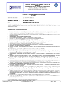 OBJETO DEL CONTRATO: Prestar servicios como TERAPEUTA