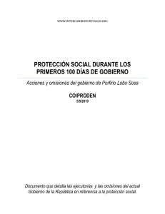 100 dias Pepe Lobo Sector Niniez y Juventud