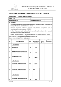 FORMACIÓN PROFESIONAL PROGRAMACIÓN CORTA DE ASIGNATURA  O MÓDULO ASIGNATURA: PROGRAMACIÓN EN