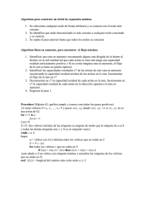 Algoritmo para construir un árbol de expansión mínima