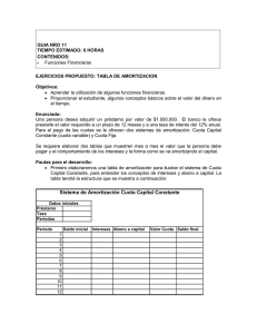 ejercicios propuesto: tabla de amortizacion
