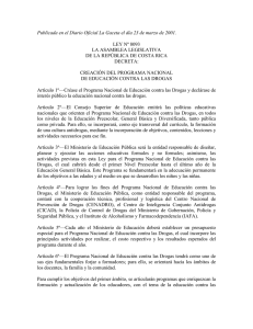Creación del Programa Nacional de Educación Contra las