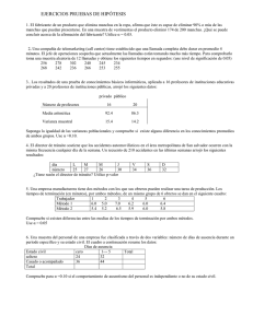 Ejercicios 1 sobre Puebas de Hipotesis
