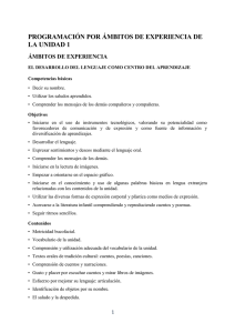 PROGRAMACIÓN POR ÁMBITOS DE EXPERIENCIA DE