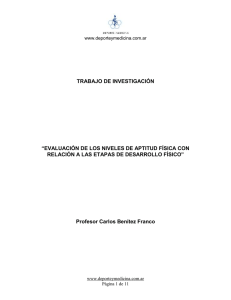 TRABAJO DE INVESTIGACIÓN “EVALUACIÓN DE LOS NIVELES DE APTITUD FÍSICA CON