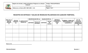 Registro de Residuos Peligrosos: Entrada y Salida