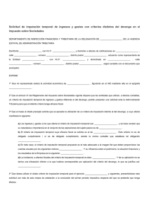 Solicitud de imputación temporal de ingresos y gastos con criterios