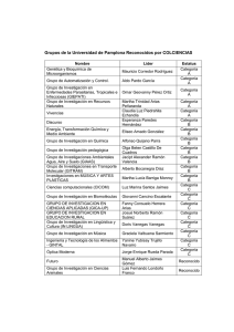Grupos de la Universidad de Pamplona Reconocidos por COLCIENCIAS