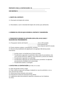 propuesta para la contratación del suministro, entrega e instalación de