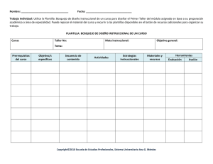 Plantilla Diseño Instruccional Curso/Taller