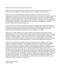 Sobre la relación del Frente Nacional con la Guerra Fría