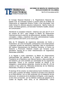 INFORME DE MISIÓN DE OBSERVACIÓN EN ELECCIONES DE