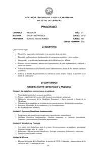 ÉTICA Y METAFÍSICA