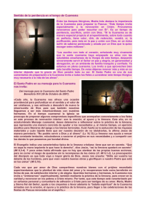 Sentido de la penitencia en el tempo de Cuaresma