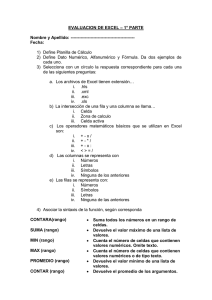 Examen de Excel: Conceptos Básicos y Funciones