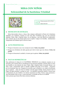 MISA CON NIÑOS Solemnidad de la Santísima Trinidad