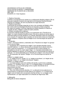 Contenidos mínimos de la materia - Universidad Católica de Córdoba