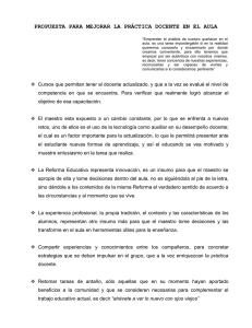 SUGERENCIAS PARA MEJORAR LA PRÁCTICA