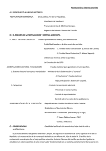 Restauración y sistema canovista A) INTRODUCCIÓ AL HECHO