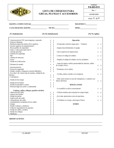 LISTA DE CHEQUEO PARA EQUIPOS MENORES