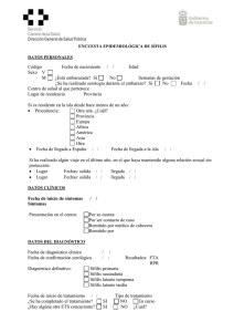 ENCUESTA EPIDEMIOLÓGICA DE SÍFILIS