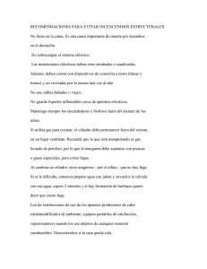 RECOMENDACIONES PARA EVITAR INCENCENDIOS