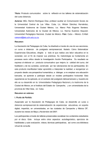 Título: Producto comunicativo sobre la reflexión en los talleres