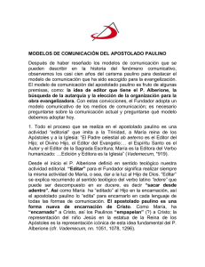 MODELOS DE COMUNICACIÓN DEL APOSTOLADO PAULINO
