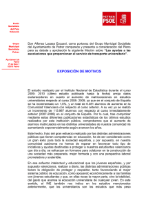 Moción Transporte Universitario,Juventudes Socialistas de Petrer