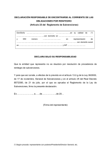 Declaración responsable de no deudor
