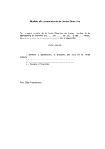 Modelo de Convocatoria Junta Directiva