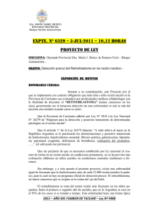 OBJETO: Detección precoz del Retinoblastoma en los recién nacidos.