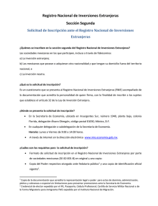 Inscripción al RNIE - Secretaría de Economía