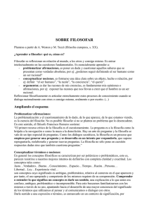 1 Sobre filosofar
