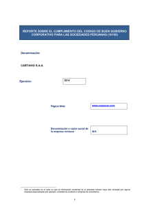 REPORTE SOBRE EL CUMPLIMIENTO DEL CODIGO DE BUEN GOBIERNO