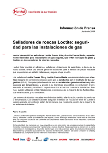 Selladores de roscas Loctite: seguri- dad para las instalaciones de gas