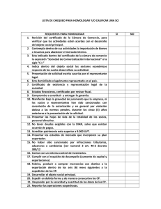 LISTA DE CHEQUEO PARA HOMOLOGAR Y/O CALIFICAR UNA SCI  SI