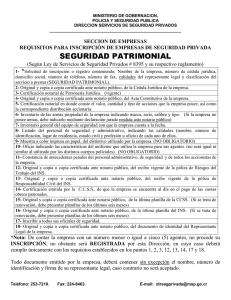 requisitos para inscripción de empresas de seguridad privada