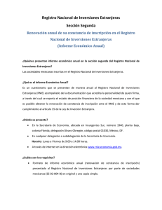 Renovación RNIE: Informe Económico Anual en México