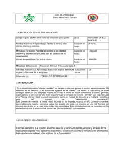GUIA DE APRENDIZAJE 02 grado 10 2012 servicio al cliente