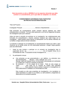 Modelo de Consentimiento Informado - Proyecto de Investigación