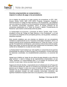 Gremios empresariales se comprometen a mejorar la cultura