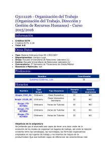 G3111226 - Organización del Trabajo