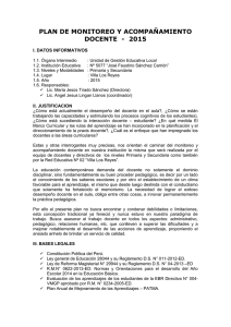PLAN DE MONITOREO Y ACOMPAÑAMIENTO DOCENTE
